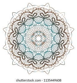 Mandala Style Vector Color Shapes. Abstract design. Mystic decoration for fashion, holiday card, relax illustration
