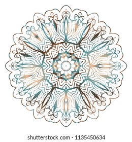 Mandala Style Vector Color Shapes. Abstract design. Mystic decoration for fashion, holiday card, relax illustration