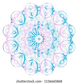 Mandala Style Vector Color Shapes. Abstract design. Mystic decoration for fashion, holiday card, relax illustration