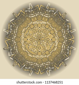 Mandala Style Vector Color Shapes. Abstract design. Mystic decoration for fashion, holiday card, relax illustration
