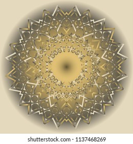 Mandala Style Vector Color Shapes. Abstract design. Mystic decoration for fashion, holiday card, relax illustration