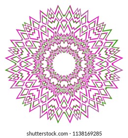 Mandala Style Vector Color Shapes. Beautiful Abstract design. Fantastic decoration for fashion, holiday card, relax illustration