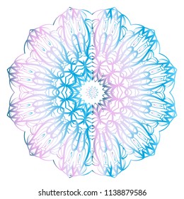 Mandala Style Vector Color Shapes. Abstract design. Mystic decoration for fashion, holiday card, relax illustration