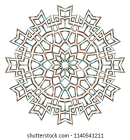 Mandala Style Vector Color Shapes. Abstract design. Mystic decoration for fashion, holiday card, relax illustration