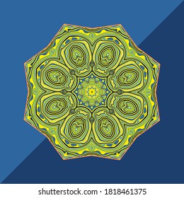 Mandala Style Vector Color Shapes.Abstract design.Fantastic decoration for fashion,holiday card,paper, textile, cloth fabric print,etc