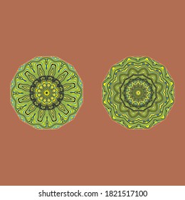 Mandala Style Vector Color Shapes.Abstract design.Fantastic decoration for fashion,holiday card,paper, textile, cloth fabric print,etc