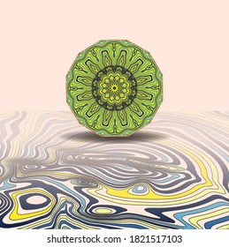 Mandala Style Vector Color Shapes.Abstract design.Fantastic decoration for fashion,holiday card,paper, textile, cloth fabric print,etc