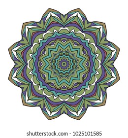 Mandala Style Vector Shapes. Decorative Cicle ornament. Floral design. Color illustration