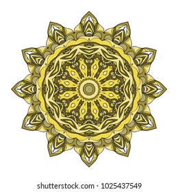 Mandala Style Vector Shapes. Decorative Cicle ornament. Floral design. Color illustration