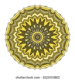 Mandala Style Vector Shapes. Decorative Cicle ornament. Floral design. Color illustration