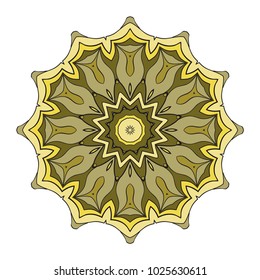 Mandala Style Vector Shapes. Decorative Cicle ornament. Floral design. Color illustration