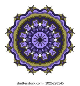 Mandala Style Vector Shapes. Decorative Cicle ornament. Floral design. Color illustration