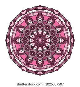 Mandala Style Vector Shapes. Decorative Cicle ornament. Floral design. Color illustration