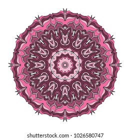 Mandala Style Vector Shapes. Decorative Cicle ornament. Floral design. Color illustration