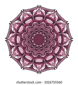 Mandala Style Vector Shapes. Decorative Cicle ornament. Floral design. Color illustration