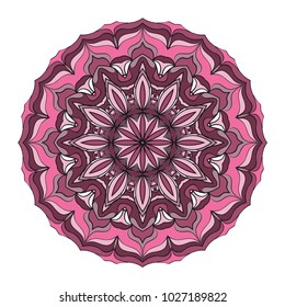 Mandala Style Vector Shapes. Decorative Cicle ornament. Floral design. Color illustration
