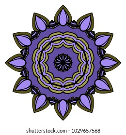 Mandala Style Vector Shapes. Decorative Cicle ornament. Floral design. Color