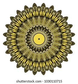 Mandala Style Vector Shapes. Decorative Cicle ornament. Floral design. Color