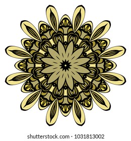 Mandala Style Vector Shapes. Decorative Cicle ornament. Floral design. Color