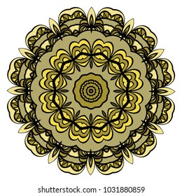 Mandala Style Vector Shapes. Decorative Cicle ornament. Floral design. Color