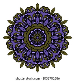 Mandala Style Vector Shapes. Decorative Cicle ornament. Floral design. Color