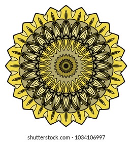 Mandala Style Vector Shapes. Decorative Cicle ornament. Floral design. Color