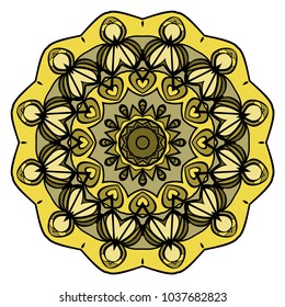 Mandala Style Vector Shapes. Decorative Cicle ornament. Floral design. Color