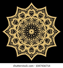 Mandala Style Vector Shapes. Decorative Cicle ornament. Floral design.