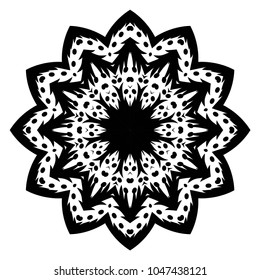 Mandala Style Vector Shapes. Decorative Cicle ornament. Floral design.