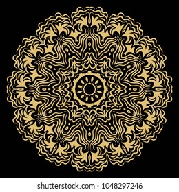 Mandala Style Vector Shapes. Decorative Cicle ornament. Floral design.