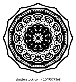 Mandala Style Vector Shapes. Decorative Cicle ornament. Floral design.