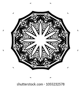 Mandala Style Vector Shapes. Decorative Cicle ornament. Floral design.