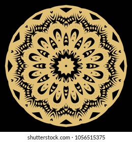 Mandala Style Vector Shapes. Decorative Cicle ornament. Floral design.