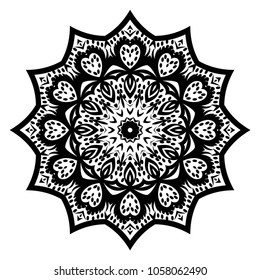 Mandala Style Vector Shapes. Decorative Cicle ornament. Floral design.