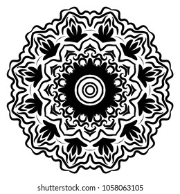 Mandala Style Vector Shapes. Decorative Cicle ornament. Floral design.