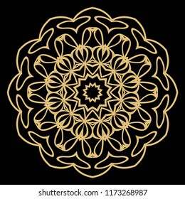 Mandala Style Vector Shapes. Decorative Cicle ornament. Floral design