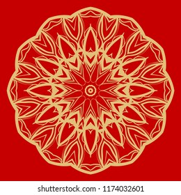 Mandala Style Vector Shapes. Decorative Cicle ornament. Floral design
