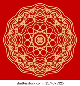 Mandala Style Vector Shapes. Decorative Cicle ornament. Floral design