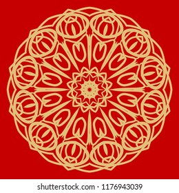 Mandala Style Vector Shapes. Decorative Cicle ornament. Floral design