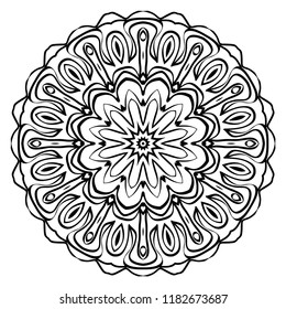 Mandala Style Vector Shapes. Decorative Cicle ornament. Floral design