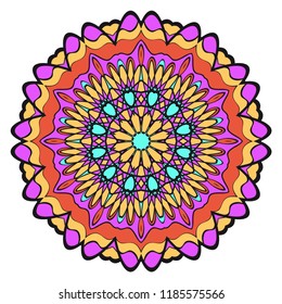 Mandala Style Vector Shapes. Decorative Cicle ornament. Floral design.