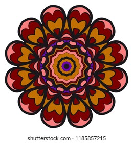 Mandala Style Vector Shapes. Decorative Cicle ornament. Floral design.