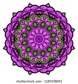 Mandala Style Vector Shapes. Decorative Cicle ornament. Floral design.