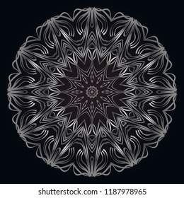 Mandala Style Vector Shapes. Decorative Cicle ornament. Floral design