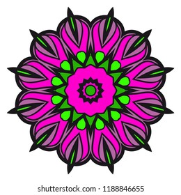 Mandala Style Vector Shapes. Decorative Cicle ornament. Floral design.