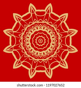 Mandala Style Vector Shapes. Decorative Cicle ornament. Floral design