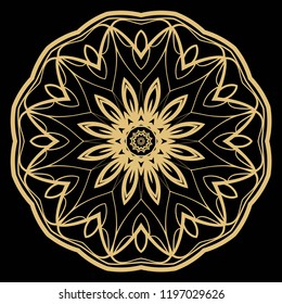 Mandala Style Vector Shapes. Decorative Cicle ornament. Floral design