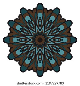 Mandala Style Vector Shapes. Decorative Cicle ornament. Floral design.