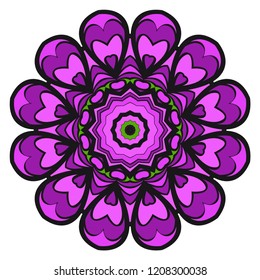 Mandala Style Vector Shapes. Decorative Cicle ornament. Floral design.