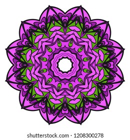 Mandala Style Vector Shapes. Decorative Cicle ornament. Floral design.